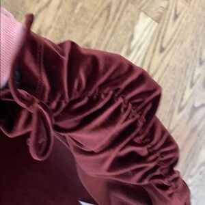 Velvet Burgundy Scrunch Sleeve Top